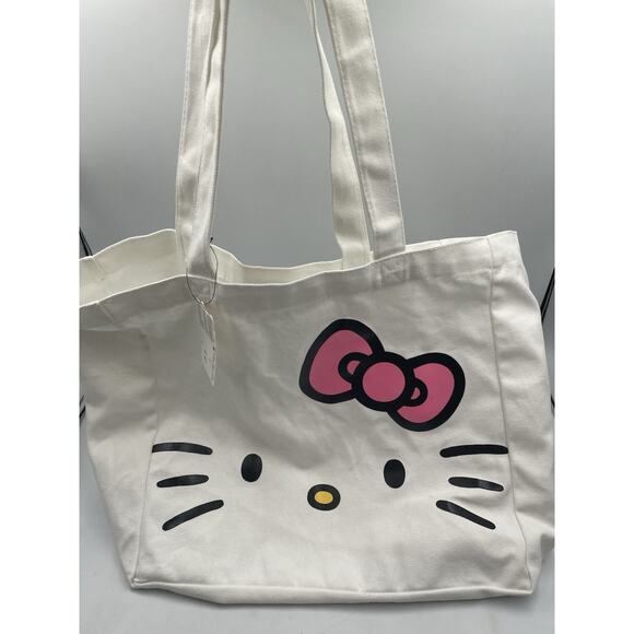Hello Kitty White Canvas Large Shopper Bag NEW with Tags - Picture 2 of 8